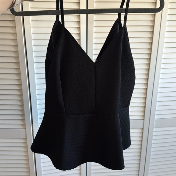 Black spaghetti strap peplum top - Picture 1 of 3
